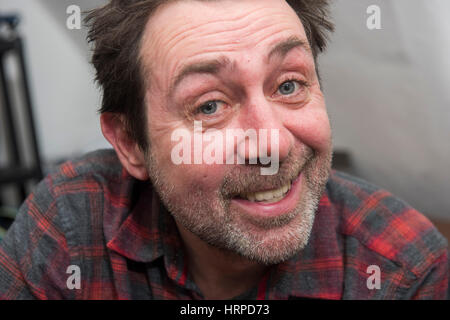 Comedian and writer Sean Hughes at The Red Imp Comedy Club @ The Rose and Crown Pub Walthamstow, London E17.   Red Imp is an independent comedy club founded and hosted by comedian Susan Murray it attracts a wealth of A list comedy talent many of whom use the venue as an opportunity to test out new material. Stock Photo