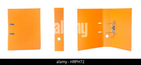 Orange Office folder isolated on white with clipping path Stock Photo