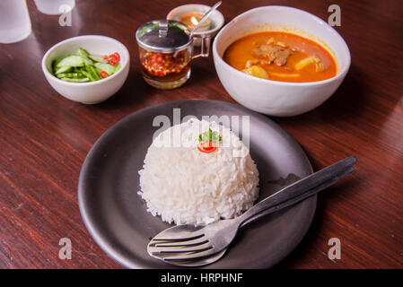 Traditional Thai beef massaman curry Stock Photo