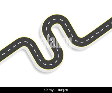 Winding Road Vector Illustration winding road from top view. vector ...