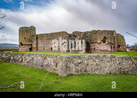 Rhuddlan Castle in Rhuddlan, Denbighshire, North Wales. It was built by Edward I in 1277, following the First Welsh War Stock Photo