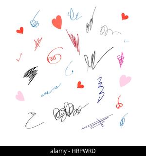 Graphic set with different signatures on a white background Stock Vector