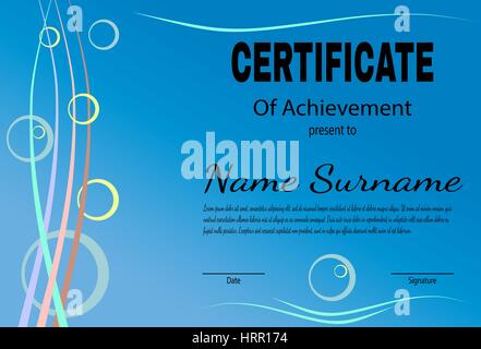 Certificate of achievement template in vector Stock Vector