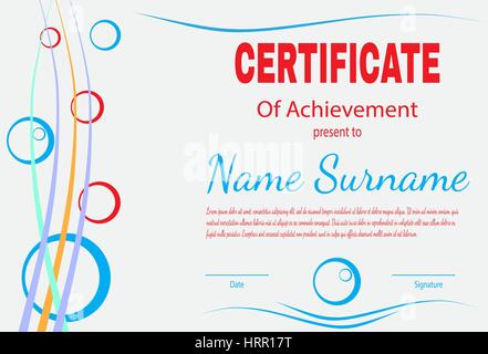 Certificate of achievement vector template, vintage border ornate design.  Official award frame, paper document for winner appreciation or graduation  w Stock Vector Image & Art - Alamy