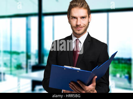 Handsome blond male manager portrait Stock Photo