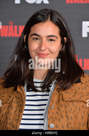 Alanna Masterson attending "The Walking Dead" Season 5 Premiere at the
