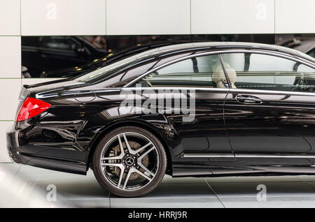 Kyiv, Ukraine - April 21th, 2014: Showroom. Mid-size luxury car Mercedes-Benz CL 63 AMG Coupe