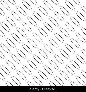 Seamless pattern. Stylish black and white texture. Regularly repeating geometrical elements, shapes, arcs, ovals. Monochrome. Backdrop. Web. Vector el Stock Vector