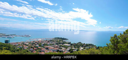 Beautiful Panoramic view of Split and mediterranean sea Stock Photo