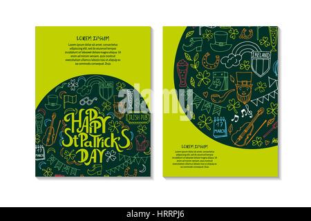 St.Patrick 's Day. Greeting and invitation cards. Stock Vector