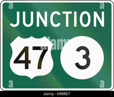 United States MUTCD guide road sign - Junction. Stock Photo