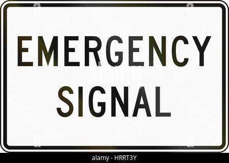 United States MUTCD regulatory road sign - Emergency signal. Stock Photo