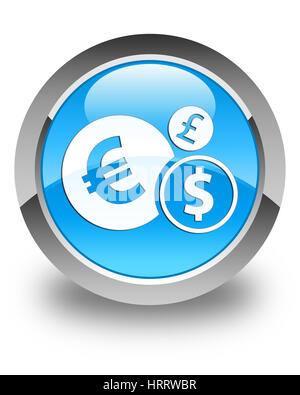 Finances icon isolated on glossy cyan blue round button abstract illustration Stock Photo