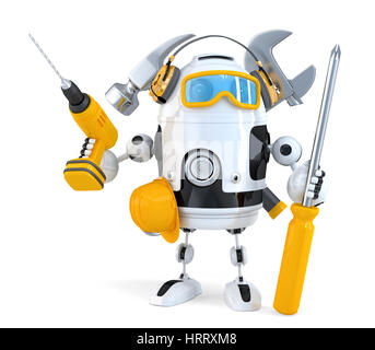 Robot - industrial worker concept. Isolated over white. Contains clipping path Stock Photo