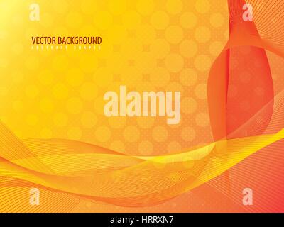 orange background with wavy lines vector Stock Vector