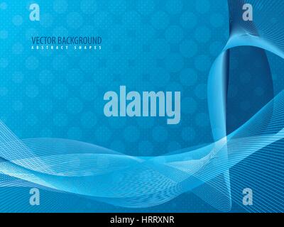 blue background with wavy lines vector Stock Vector