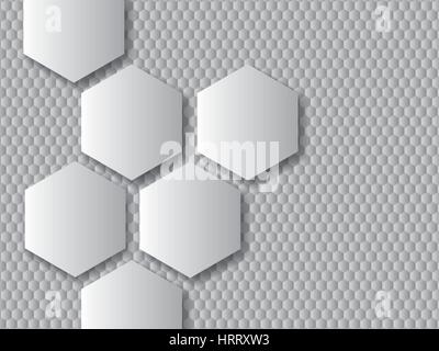 Abstract background vector gray with hexagons Stock Vector