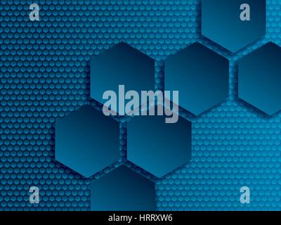 Abstract background vector blue with hexagons Stock Vector
