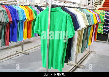 Polo Shirt in Shopping Mall Stock Photo