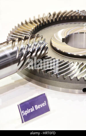 Spiral Bevel Gear Shaft for the industrial working Stock Photo