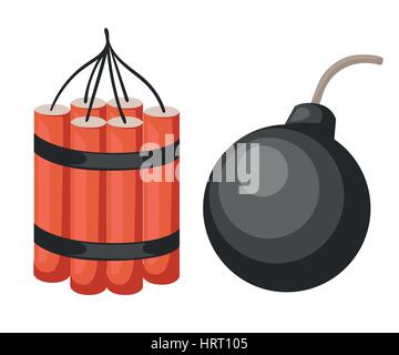 Bomb explosion cartoon style vector background isolated. Stock Vector