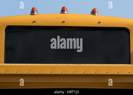 blank sign on yellow school bus - copy space Stock Photo