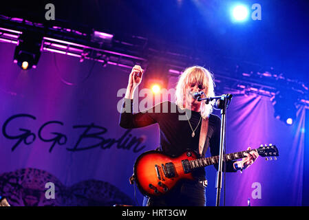 BILBAO, SPAIN - OCT 31: Go Go Berlin (band) live performance at Bime Festival on October 31, 2014 in Bilbao, Spain. Stock Photo