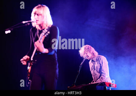 BILBAO, SPAIN - OCT 31: Go Go Berlin (band) live performance at Bime Festival on October 31, 2014 in Bilbao, Spain. Stock Photo