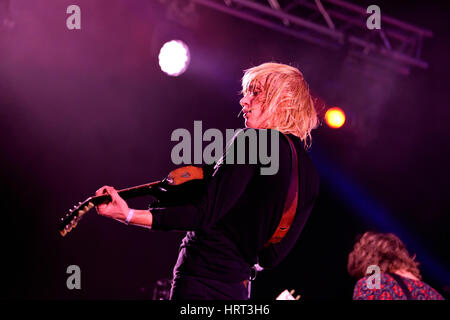 BILBAO, SPAIN - OCT 31: Go Go Berlin (band) live performance at Bime Festival on October 31, 2014 in Bilbao, Spain. Stock Photo