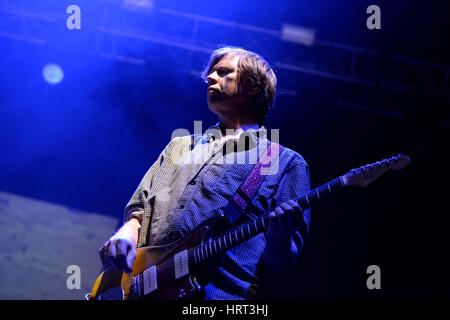 BILBAO, SPAIN - OCT 31: Thurston Moore (band) live performance at Bime Festival on October 31, 2014 in Bilbao, Spain. Stock Photo