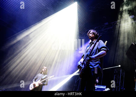 BILBAO, SPAIN - OCT 31: Thurston Moore (band) live performance at Bime Festival on October 31, 2014 in Bilbao, Spain. Stock Photo