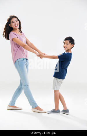 Cheerful mother and son Stock Photo
