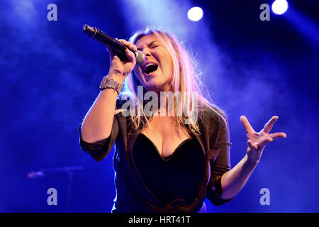 BARCELONA - FEB 28: Amaia Montero (artist) concert at Barts Stage on February 28, 2015 in Barcelona, Spain. Stock Photo