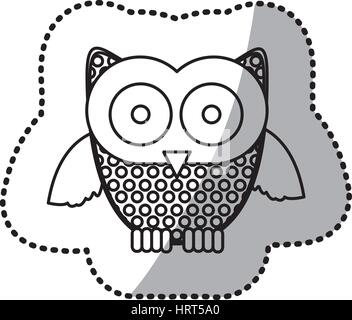 contour sticker owl icon Stock Vector