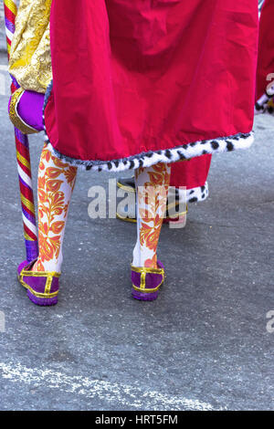 Rio de Janeiro, Brazil, Detail of people wearing colourful costume during Carnival Stock Photo