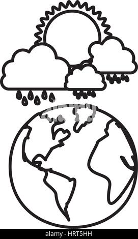 figure earth planet with cloud and sun Stock Vector Image & Art - Alamy