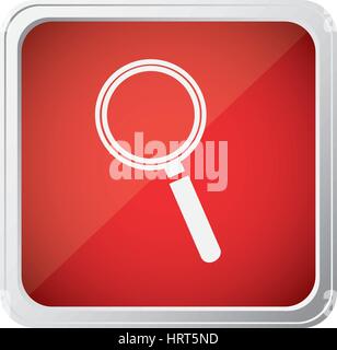 red emblem agnifying glass icon Stock Vector