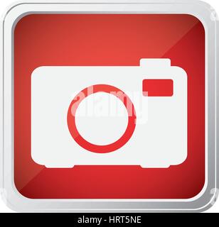 red emblem camera icon Stock Vector