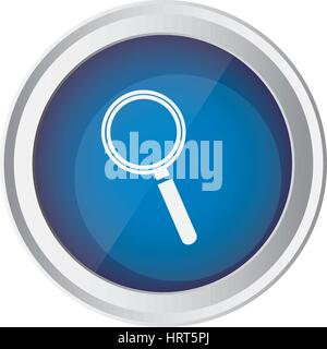 blue emblem agnifying glass icon Stock Vector