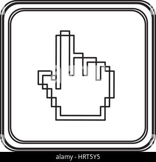 figure emblem mouse hand cursor icon Stock Vector