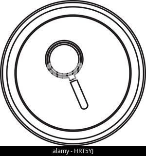 contour emblem agnifying glass icon Stock Vector