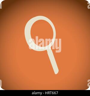 orange emblem magnifying glass icon Stock Vector