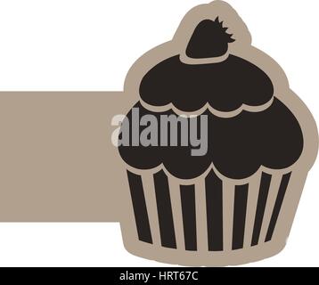 dark contour muffin icon Stock Vector