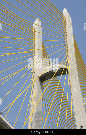 New Tsubasa suspension bridge, Phnom Penh, Cambodia Stock Photo