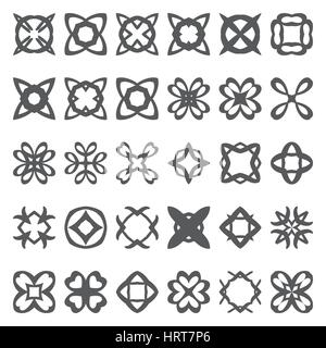 Set of geometric simple elements. Suits for swatches to create seamless patterns. Vector illustration. Abstract creative forms. Stock Vector
