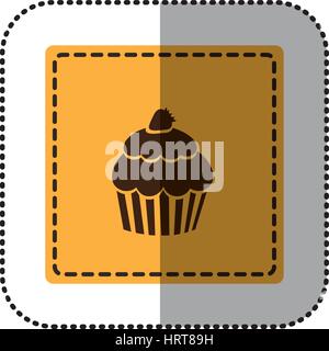 color emblem muffin icon Stock Vector
