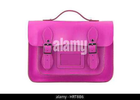 Pink Satchel isolated on a white background Stock Photo