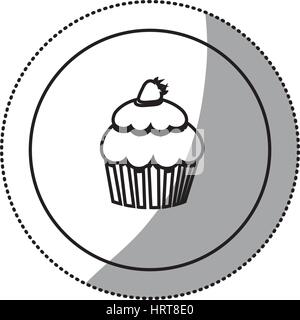 silhouette emblem muffin icon Stock Vector