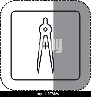 figure emblem compass school tools icon Stock Vector