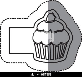 white emblem muffin icon Stock Vector